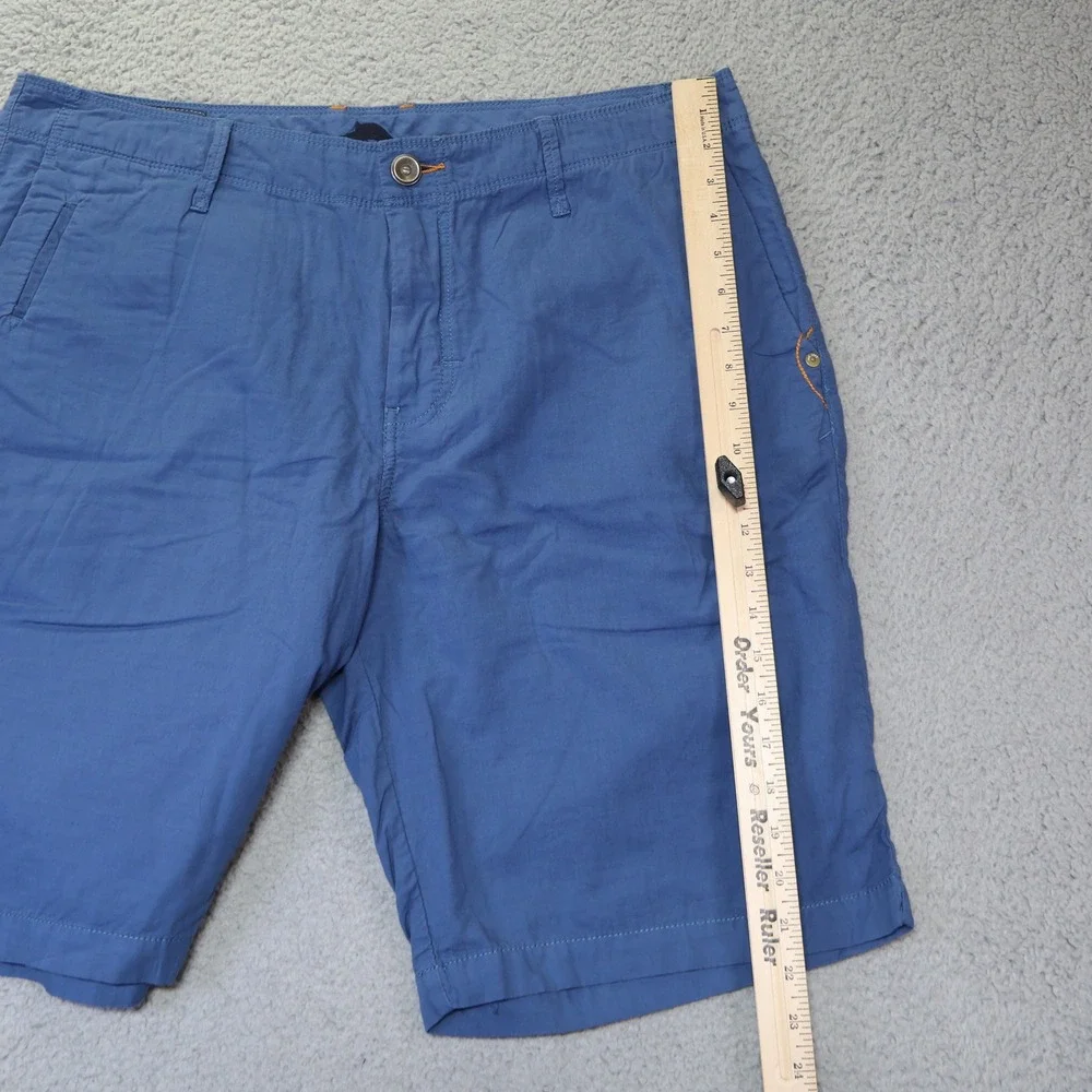 Tommy Bahama Authentic Mens Blue Flat Front Cotton Shorts Sz 36 Casual Tropical